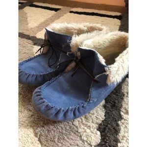 Blue moccasins